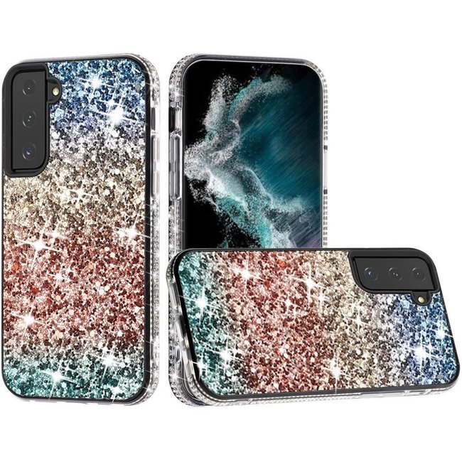 For Samsung For Samsung Galaxy S22 Ultra Decorative Glitter with Diamond All Around Hybrid