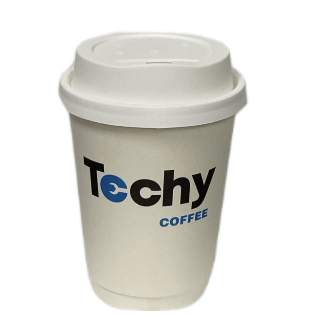 Techy Techy Coffee Cups With Lids Disposable 12 oz