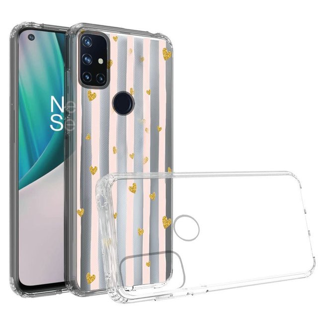 OnePlus For OnePlus Nord N10 5G Design Transparent Bumper Hybrid Case Cover