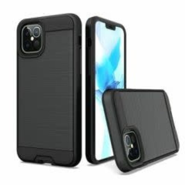 For Apple For Apple iPhone 13 / iPhone 14 6.1" Brushed Metallic Design Hybrid Case Cover