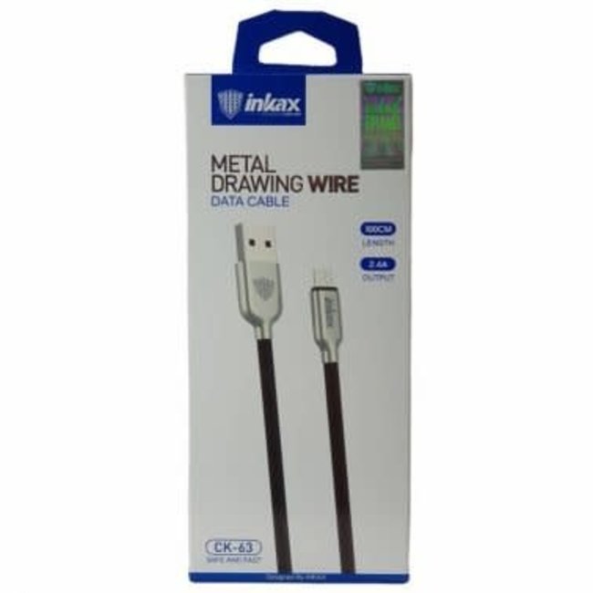 inkax Inkax Metal Drawing Wire Data Cable 100CM 2.4A Output