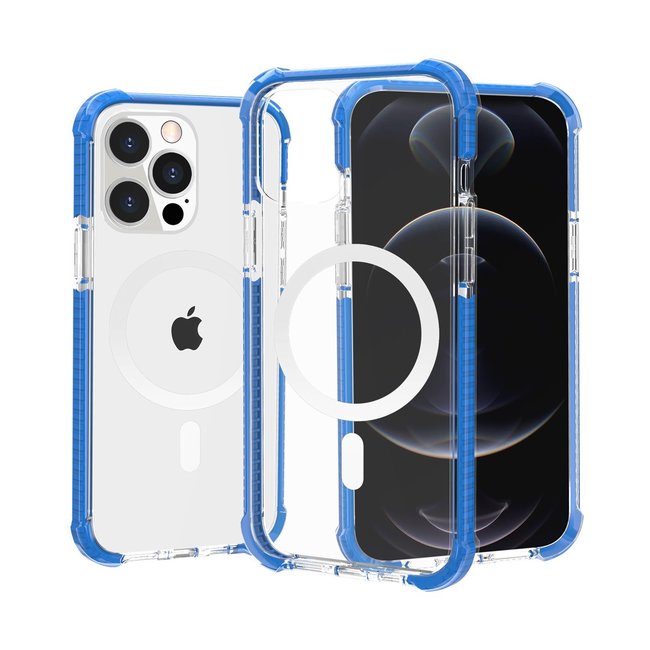 For Apple For Apple iPhone 14 Plus 6.7 Acrylic Magnetic Circle Tough 2.5mm Transparent ShockProof Hybrid