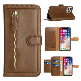 For Apple For Apple iPhone 14 PRO 6.1" Premium Wallet MultiCard Holder Money Zipper With Magnetic Flap