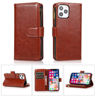 For Apple For Apple iPhone 14 Plus 6.7" Luxury Wallet Card ID Zipper Money Holder Case Cover