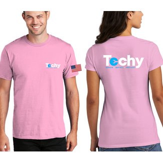 Techy Mens Candy Pink T- Shirt