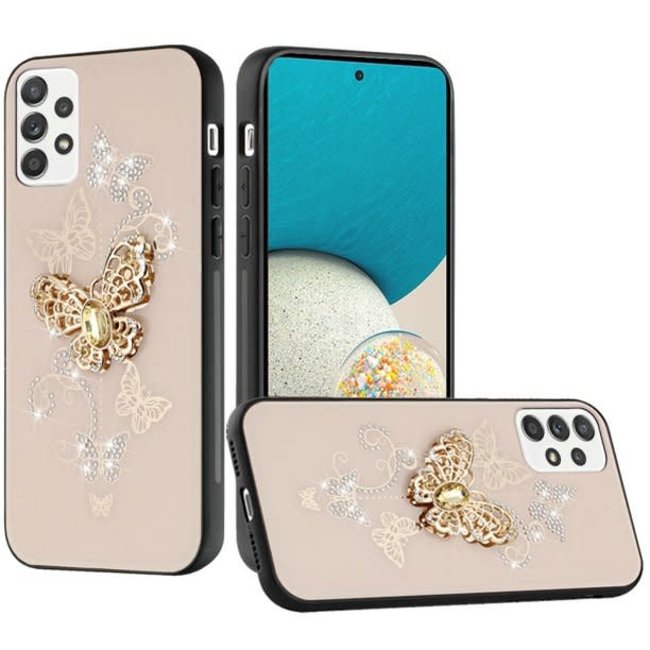 For Samsung For Samsung Galaxy A23 5G SPLENDID Diamond Glitter Ornaments Engraving Case Cover Garden Butterflies