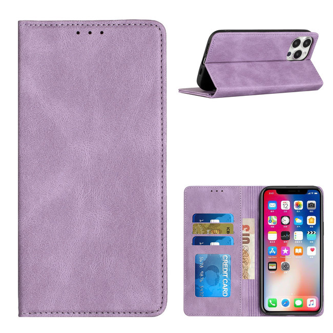 For Apple For Apple iPhone 13 Pro Max Wallet Premium PU Vegan Leather ID Card Money Holder with Magnetic Closure
