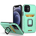 For Apple For Apple iPhone 14 PRO 6.1" Card Holder with Magnetic Ring Stand Hybrid Case Cover