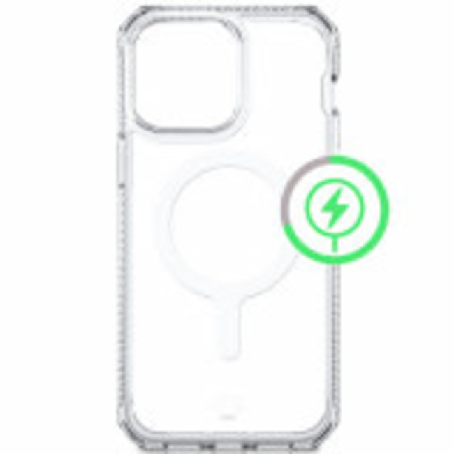 For Apple For Apple iPhone 14 Pro Max ItSkins Hybrid Clear Case with MagSafe Transparent