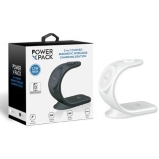 Techy POWER X PACK White 3 in 1 Curved Magnetic Wireless Station