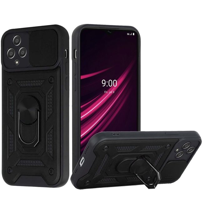 T-Mobile For Celero 5G 2023 6.5" Compatible, Revvl 6 5G ELITE Camera Push Magnetic Ring Stand Hybrid Case Cover