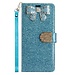 For Apple For Apple iPhone XR Bow Glitter Ornament Shimmer Wallet Case with Lanyard