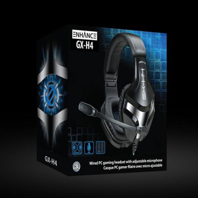 Techy Enhance GX-H4 Computer Gaming Headset with Microphone - Braided Cable, Noise Isolating Headphones, Comfort Design Headband - Connect with 3.5mm AUX - INFILTRATE Series