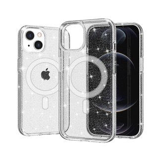 For Apple For iPhone 13 Pro Max MegSafe Compatible Glitter Ultra Thick 3mm Transparent Hybrid Case Cover