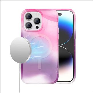 For Apple For Apple iPhone 14 PRO MAX 6.7" MagSafe Compatible WaterColor Design Gradiant Thick Premium Hybrid Case Cover
