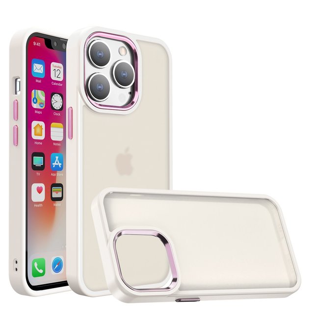 For Apple For Apple iPhone 11 (XI6.1) Polished Oil Thick Acrylic Metal Button Hybrid Case Cover