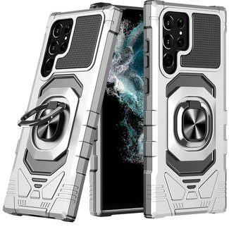 For Samsung For Samsung Galaxy S23 Ultra Robotic Hybrid with Magnetic Ring Stand Case Cover