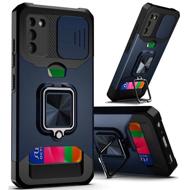 For Samsung For Samsung Galaxy S21 Plus/S30 Plus 6.8inch Multi-Functional Card Magnetic Ring Stand Hybrid Camera Case Cover