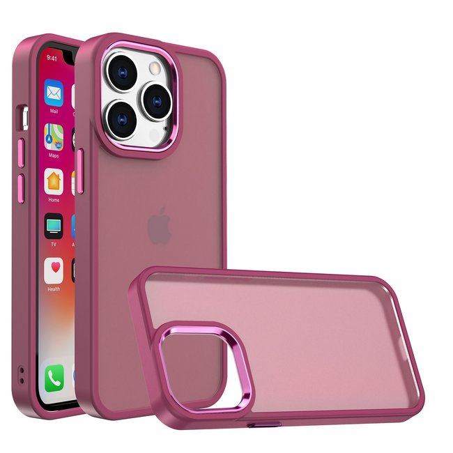 For Apple For Apple iPhone 8 Plus/7 Plus Polished Oil Thick Acrylic Metal Button Hybrid Case Cover