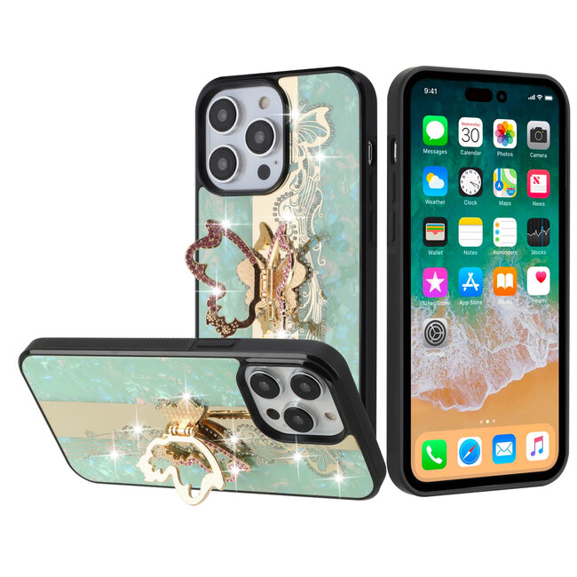 For Apple For Apple iPhone 13 Pro Max SPLENDID Diamond Glitter Ornaments Engraving Case Cover Enchanted Butterfly