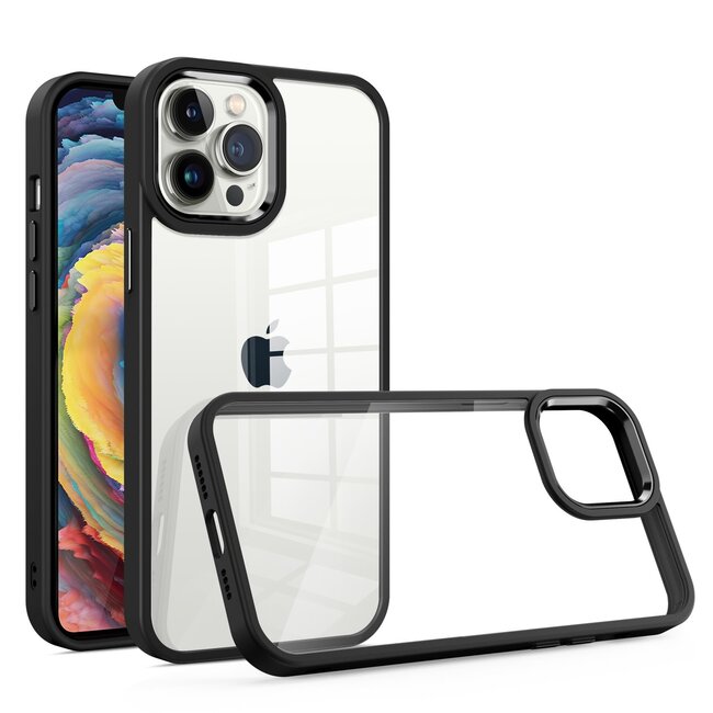 For Apple For Apple iPhone 12 Pro Max 6.7 Finest Transparent Thick Acrylic Hybrid Metal Buttons Cover Case