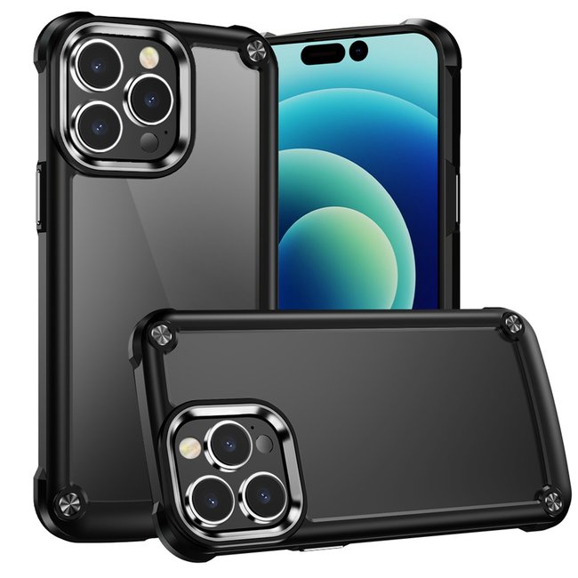 For Apple For Apple iPhone 12 Pro Max 6.7 Ultimate CaseX Transparent Hybrid Case with Metal Buttons And Camera Edges