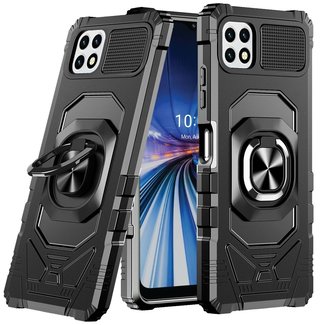 For Samsung For Samsung Galaxy A22 5G / Celero 5G  Robotic Hybrid with Magnetic Ring Stand Case Cover