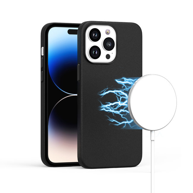 For Apple For Apple iPhone 12 Pro Max 6.7 MagSafe Compatible Original Invisible Circle Premium PU Leather Case With Colored Metal Buttons