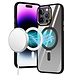 For Apple For Apple iPhone 12 Pro Max 6.7 MagSafe Compatible Dazzle Magnetic Ring Stand Alloy Chrome Transparent Hybrid Case Cover