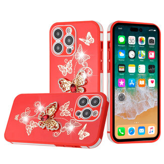 For Apple For iPhone 13 Pro Max SPLENDID Glitter Butterfly Design TPU Case Cover