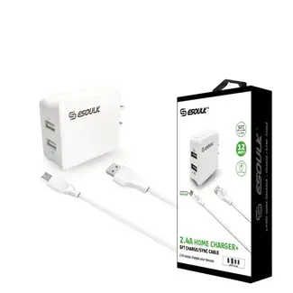 Esoulk Esoulk 12W 2.4A Dual USB Travel Wall Charger With 5FT Micro USB Charging Cable