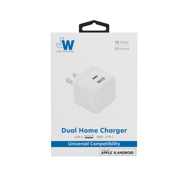 JW JW Dual Home Charger USB-A-USB-C
