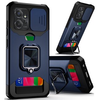 Motorola For Motorola G POWER 5G (2023) Multi-Functional Card Magnetic Ring Stand Hybrid Camera Case Cover