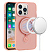 For Apple For Apple iPhone 14 plus Hoop Kickstand Magnetic Circle HD Transparent Chrome Hybrid