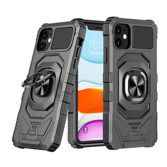 For Apple For Apple iPhone 15 Pro Max Robotic Hybrid with Magnetic Ring Stand Case Cover