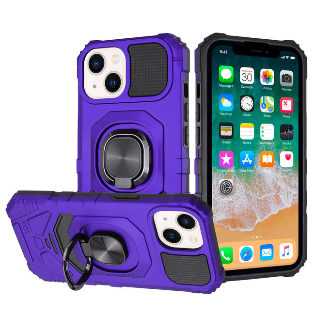 For Apple For Apple iPhone 15 Pro Max Robotic Hybrid with Magnetic Ring Stand Case Cover