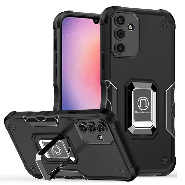 For Samsung For Samsung Galaxy A24 4G OPTIMUM Magnetic Ring Stand Hybrid Case Cover