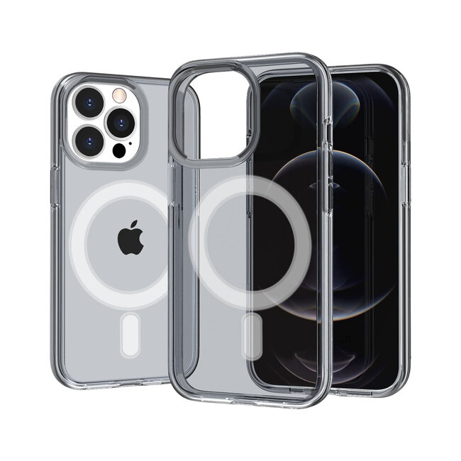 For Apple For Apple iPhone 12 & iPhone 12 Pro Sturdy Ultra Magnetic Circle Thick 3mm Transparent Hybrid Case Cover
