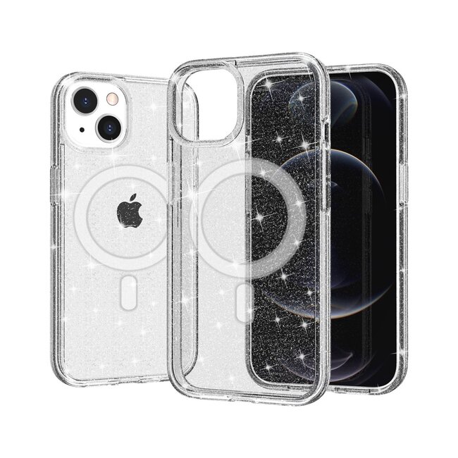For Apple For Apple iPhone 12 & iPhone 12 Pro Glitter Ultra Magnetic Circle Thick 3mm Transparent Hybrid
