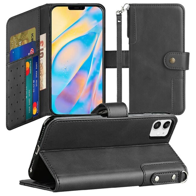 For Apple For iPhone 15 Retro Wallet Card Holder Case Cover