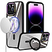 Techy For Apple iPhone 15 Dazzle Magnetic Circle Kickstand Alloy Chrome Transparent Hybrid Case Cover