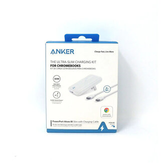 Techy ANKER POWERPORT ATOM III SLIM CHARGER WITH POWERLINE II 6â€™ USB-C TO USB-C CONNECTOR - WHITE (B2618S21)