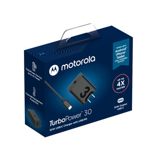 Techy MOTOROLA 30W WALL CHARGER WITH 1M/3.3FT C2C CABLE Included - BLACK