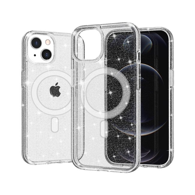 For Apple For Apple iPhone 12 Pro Max 6.7 Glitter Ultra Magnetic Circle Thick 3mm Transparent Hybrid Case Cover