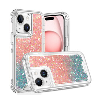 For Apple For Apple iPhone 13 / iPhone 14 6.1" Epoxy Sticker Glitter 3in1 Shockproof Transparent Hybrid Case Cover