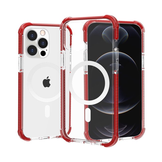 For Apple For Apple iPhone 15 Pro Acrylic Magnetic CircleTough 2.5mm Transparent ShockProof Hybrid Case Cover