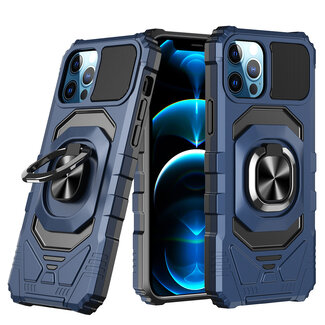 For Apple For Apple iPhone 12 Pro Max 6.7 Robotic Hybrid with Magnetic Ring Stand Case Cover