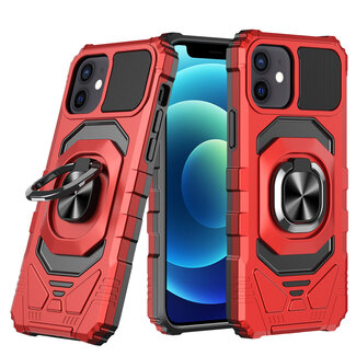 For Apple For iPhone 13 Pro Max Robotic Hybrid with Magnetic Ring Stand Case Cover