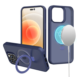 For Apple For Apple iPhone 15  Pro Skin Touch Feel HQ Magnetic Circle Kickstand Hybrid Case Cover