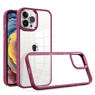 Techy For Apple iPhone 15 Pro Finest Transparent Thick Acrylic Hybrid Metal Buttons Cover Case